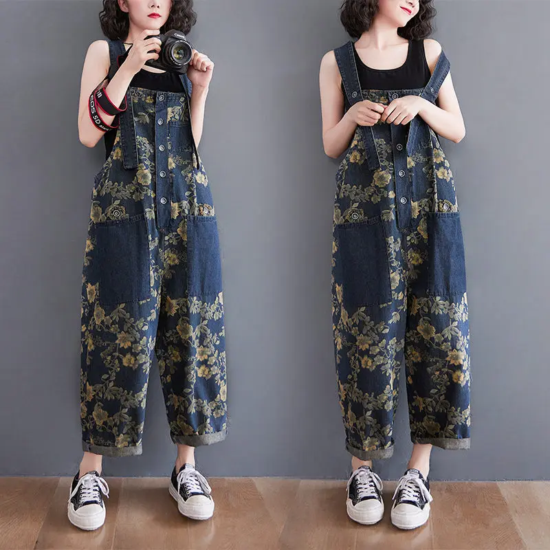 Printed Denim Strap Pants Women's Summer 2023 New Large Size Fashionable Wide Leg Trousers Jeans Jumpsuits Z2157
Printed Denim Strap Pants Women's Summer 2023 New Large Size Fashionable Wide Leg Trousers Jeans Jumpsuits Z2157