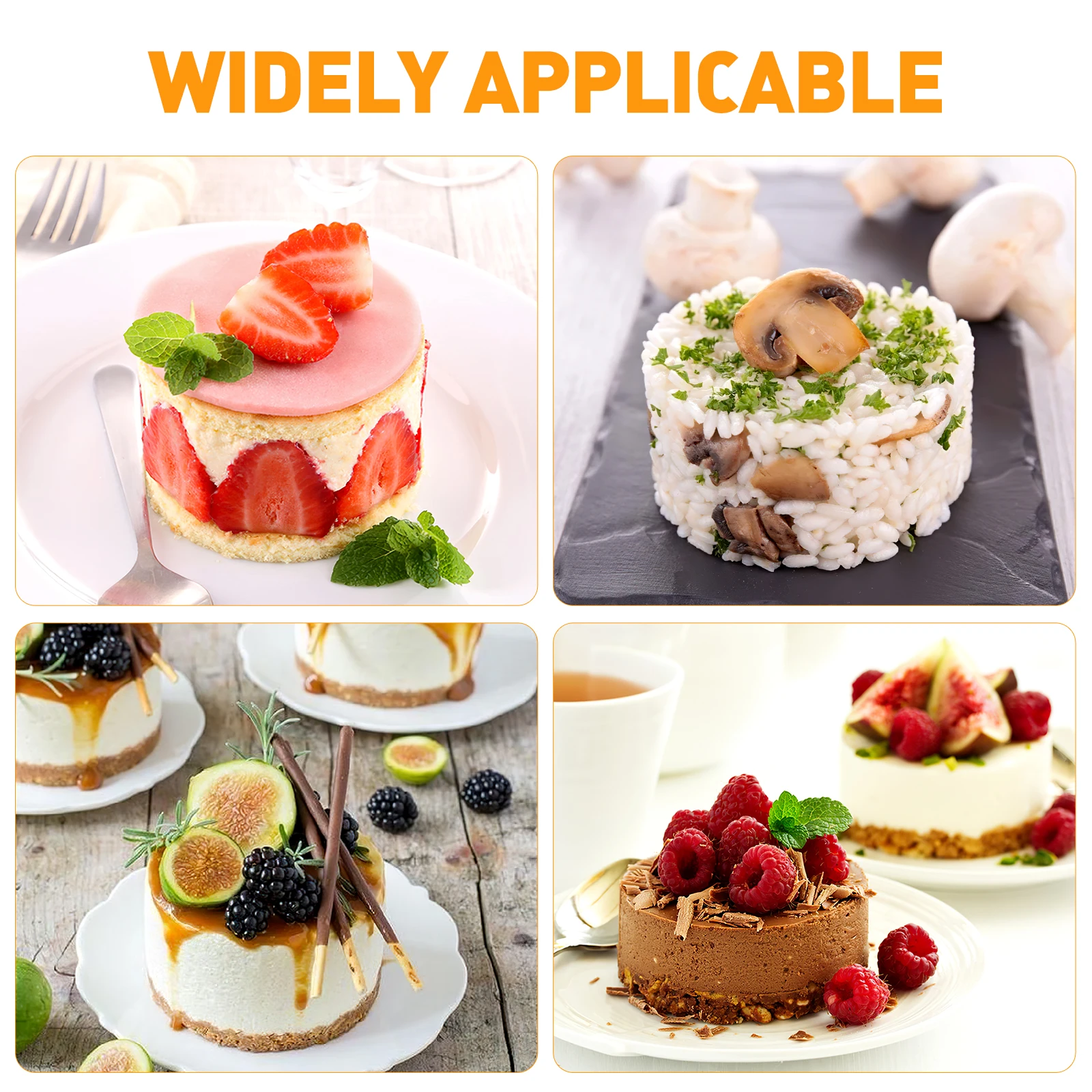 Stainless Steel Press Mold Round Cake Ring Molds Baking Rings for Mousse Multi Shape Silver Pusher Included Kitchen
Stainless Steel Press Mold Round Cake Ring Molds Baking Rings for Mousse Multi Shape Silver Pusher Included Kitchen