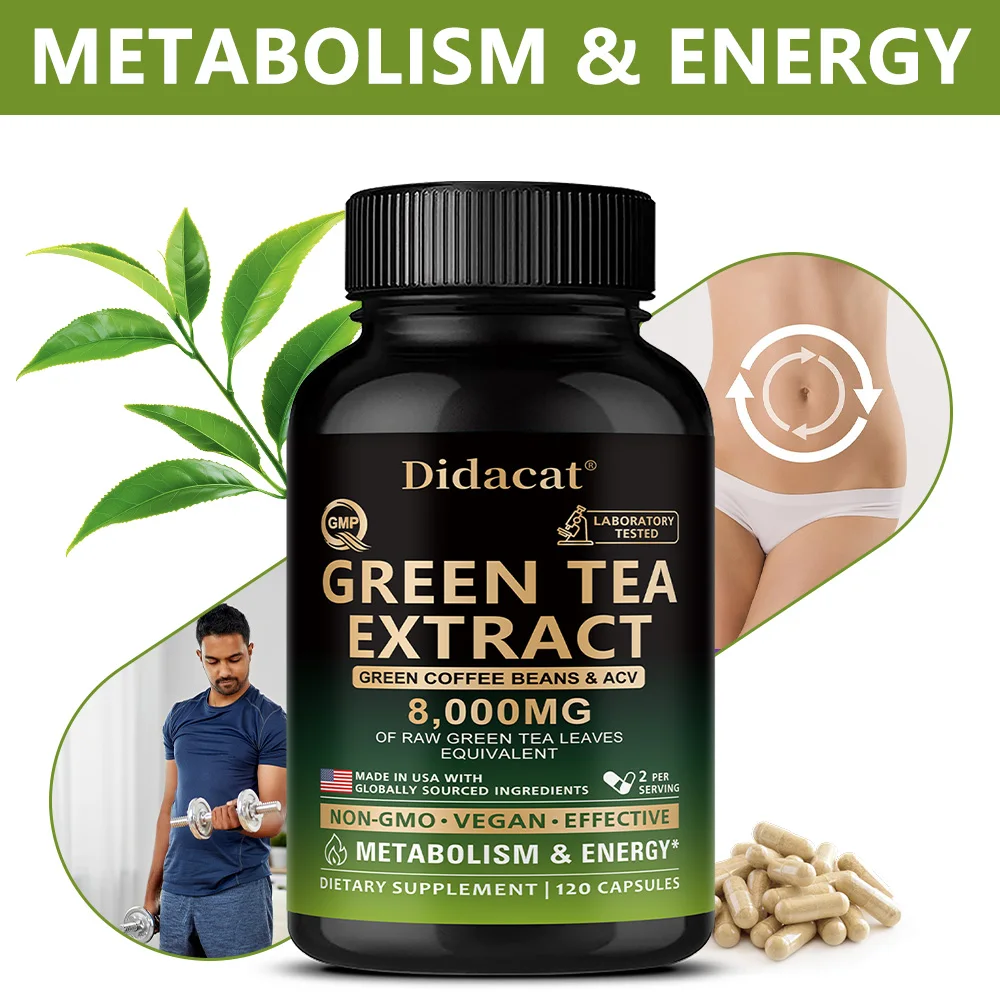 Natural Green Tea Extract Capsules, Antioxidant Supplement, Support Metabolism, Appetite Control, Gut Wellness & Body Management
Natural Green Tea Extract Capsules, Antioxidant Supplement, Support Metabolism, Appetite Control, Gut Wellness & Body Management