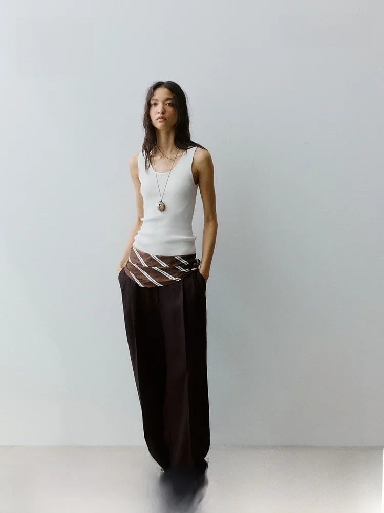 H&M Summer New Wide Leg West Pants Women's Business Casual Trousers mid Waist Glue Nylon Polyester Fiber Ladies Fashion
H&M Summer New Wide Leg West Pants Women's Business Casual Trousers mid Waist Glue Nylon Polyester Fiber Ladies Fashion