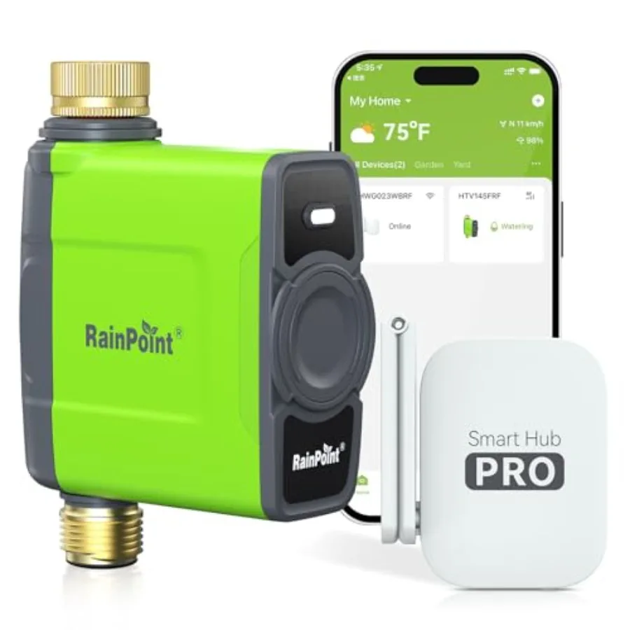 WiFi Water Timer for Garden Hose with Smart Sprinkler Controller Automatic Drip Irrigation System in Black Rain Delay Feature f
WiFi Water Timer for Garden Hose with Smart Sprinkler Controller Automatic Drip Irrigation System in Black Rain Delay Feature f