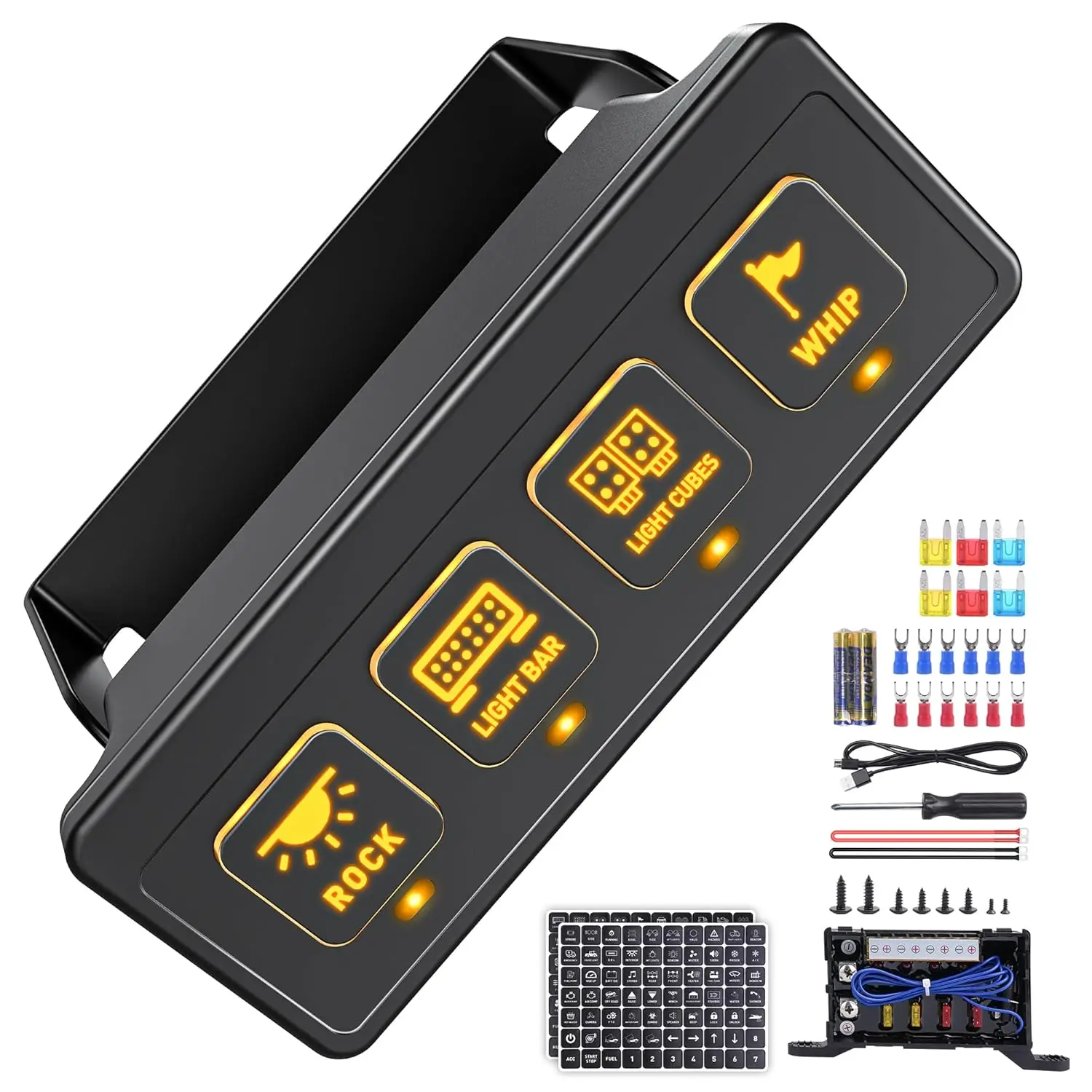 MICTUNING Wireless Switch Panel 4 Gang Toggle/Touch ON-Off Relay Box For 12V 24V Marine SUV UTV ATV Boat
MICTUNING Wireless Switch Panel 4 Gang Toggle/Touch ON-Off Relay Box For 12V 24V Marine SUV UTV ATV Boat