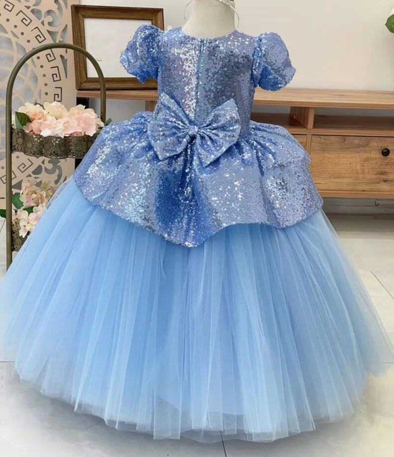 Handmade Flower Girls Dress Puffy Bridesmaid Kids Dresses Blue Tulle Children Princess Party Wedding Dress 1-14Years Vestido
Handmade Flower Girls Dress Puffy Bridesmaid Kids Dresses Blue Tulle Children Princess Party Wedding Dress 1-14Years Vestido
