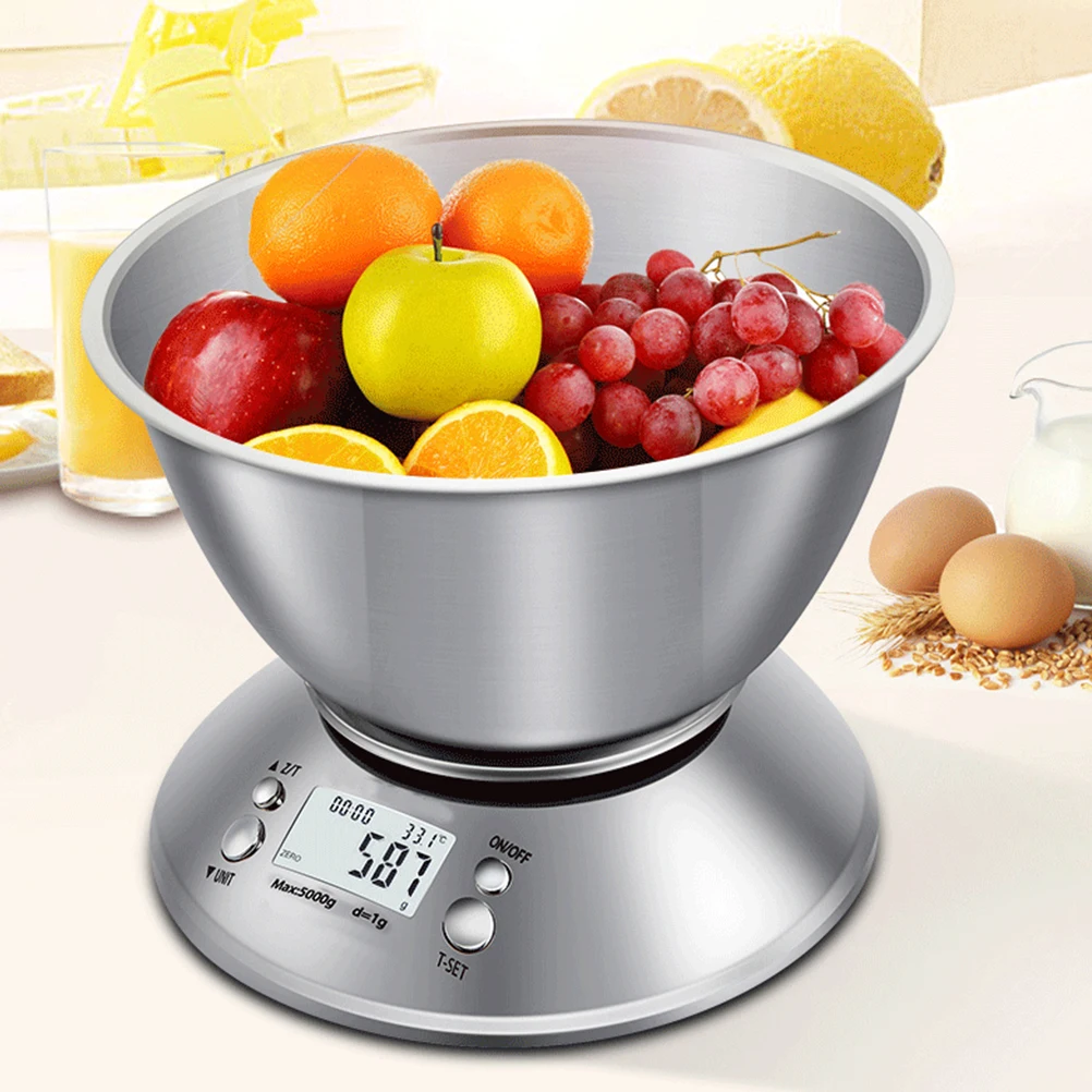 1pc Digital Kitchen Scale Stainless Steel 1G-5Kg Precise Household Food Scale 4-Point Induction For Medicine 
1pc Digital Kitchen Scale Stainless Steel 1G-5Kg Precise Household Food Scale 4-Point Induction For Medicine