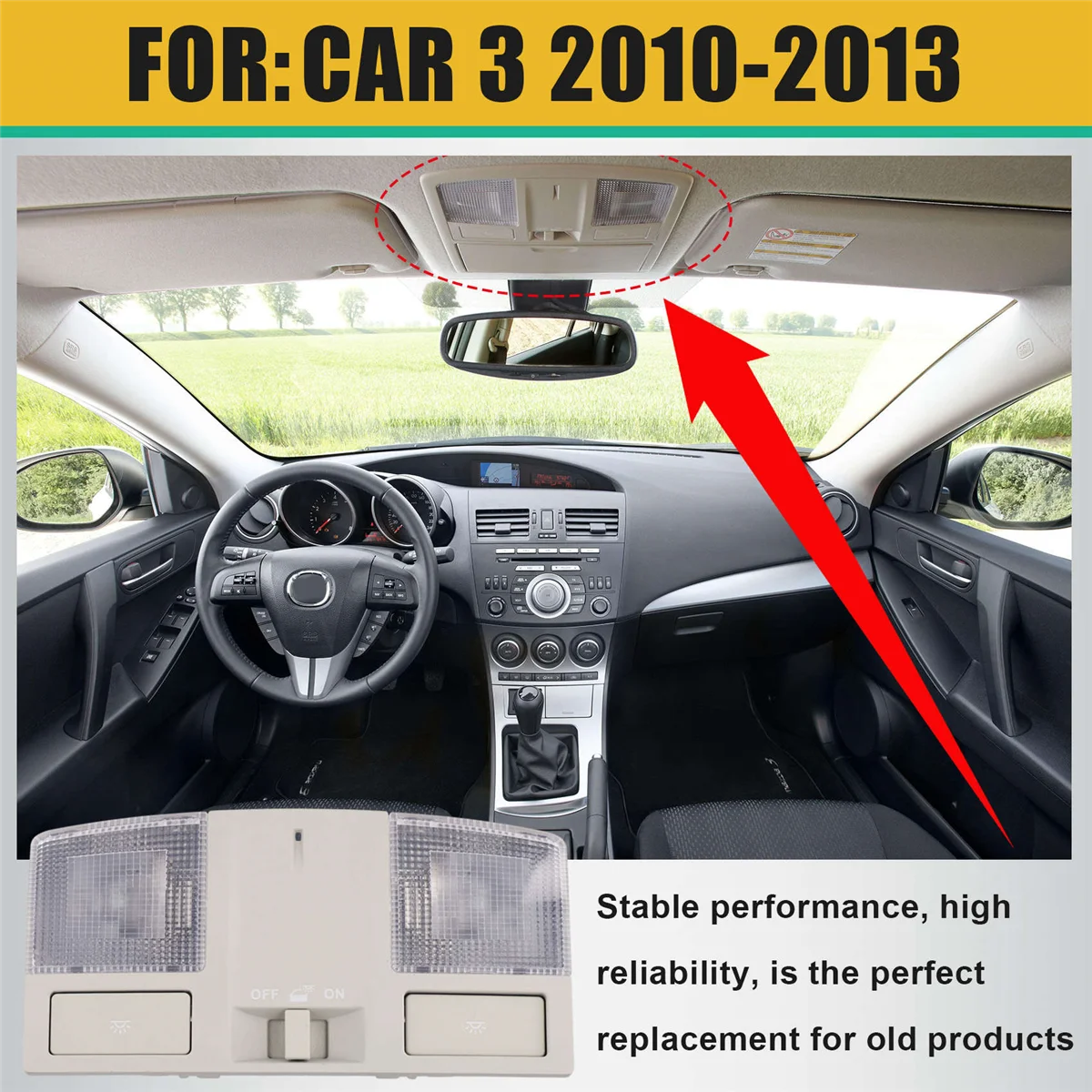 Автомобильные аксессуары Автомобильная верхняя консоль в сборе Лампы для чтения на крыше BBM4-69-970B-7 
Автомобильные аксессуары Автомобильная верхняя консоль в сборе Лампы для чтения на крыше BBM4-69-970B-7