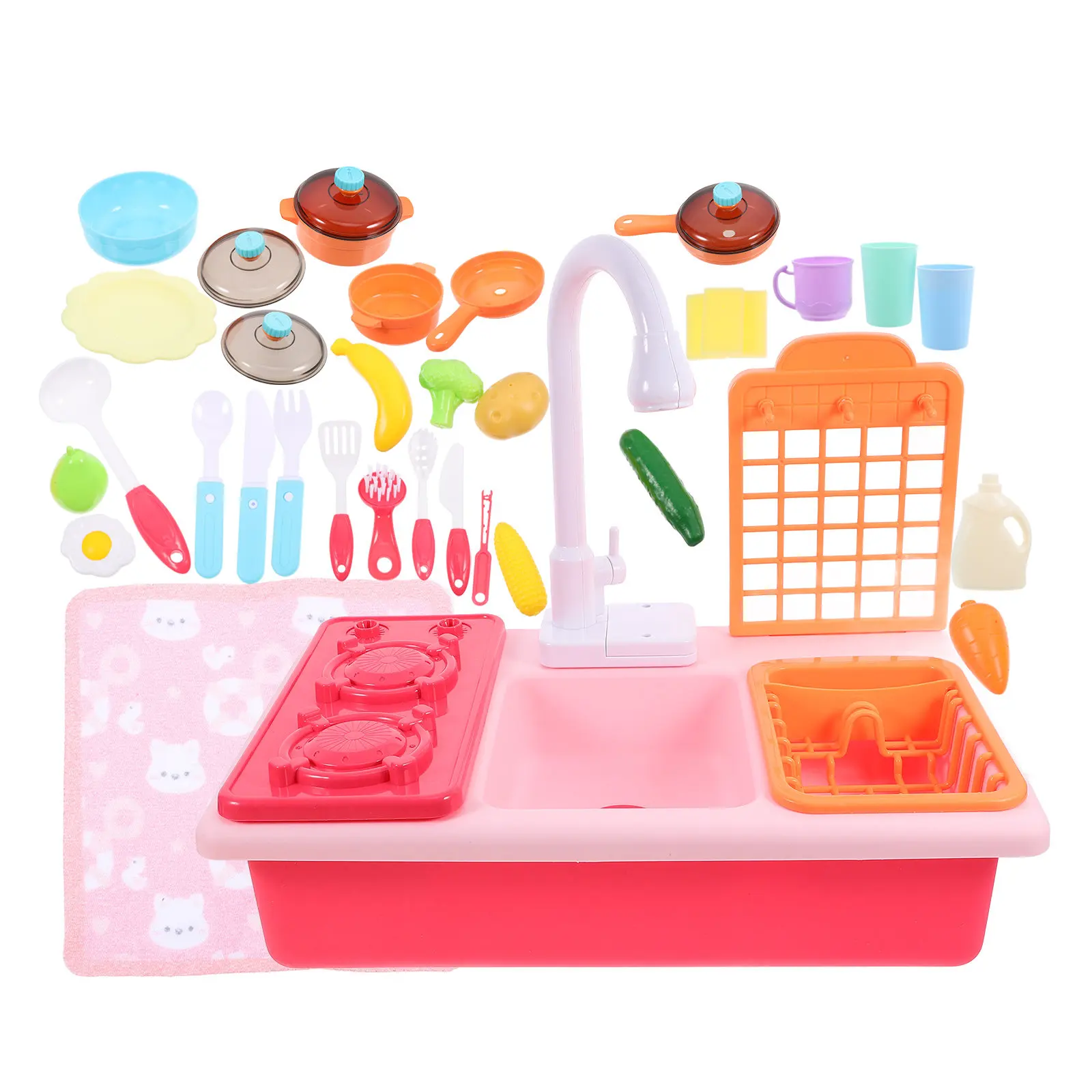 1Set Simulated Kids Play Sink Kitchen Sink Electric with Running Water Real Faucet Pretend Role Play for Cognitive Social Skill
1Set Simulated Kids Play Sink Kitchen Sink Electric with Running Water Real Faucet Pretend Role Play for Cognitive Social Skill