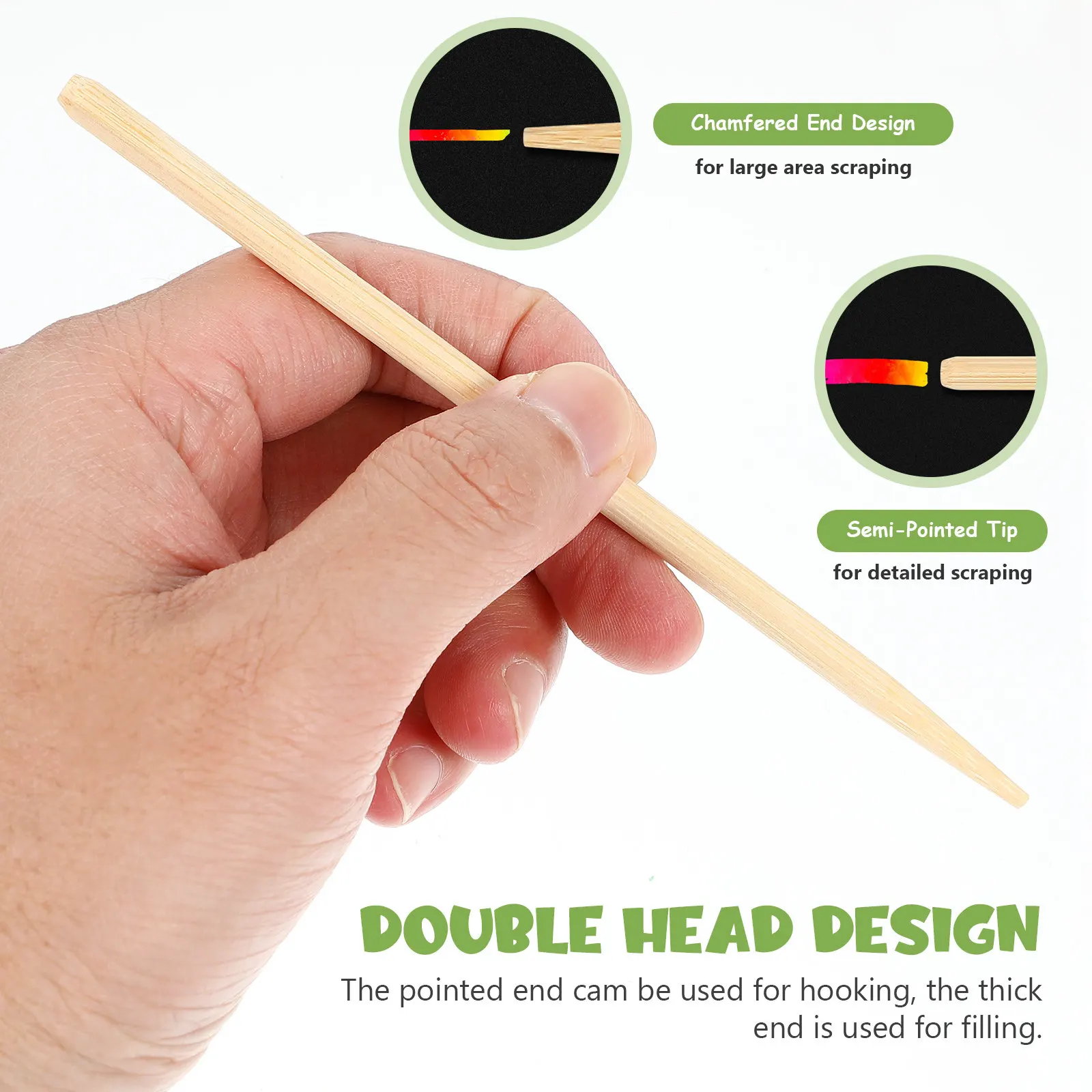 30Pcs Scratch Drawing Bamboo Pens Premium Smooth Safe Scratch Painting Sticks for Kids Counting Learning Art Projects DIY
30Pcs Scratch Drawing Bamboo Pens Premium Smooth Safe Scratch Painting Sticks for Kids Counting Learning Art Projects DIY