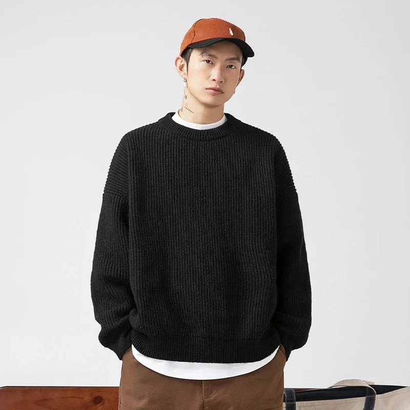 Solid Color Loose Coarse Needle Knit Pullover Sweater, Men's New Fashion Round Neck Casual Knit Sweater in Autumn and Winter
Solid Color Loose Coarse Needle Knit Pullover Sweater, Men's New Fashion Round Neck Casual Knit Sweater in Autumn and Winter