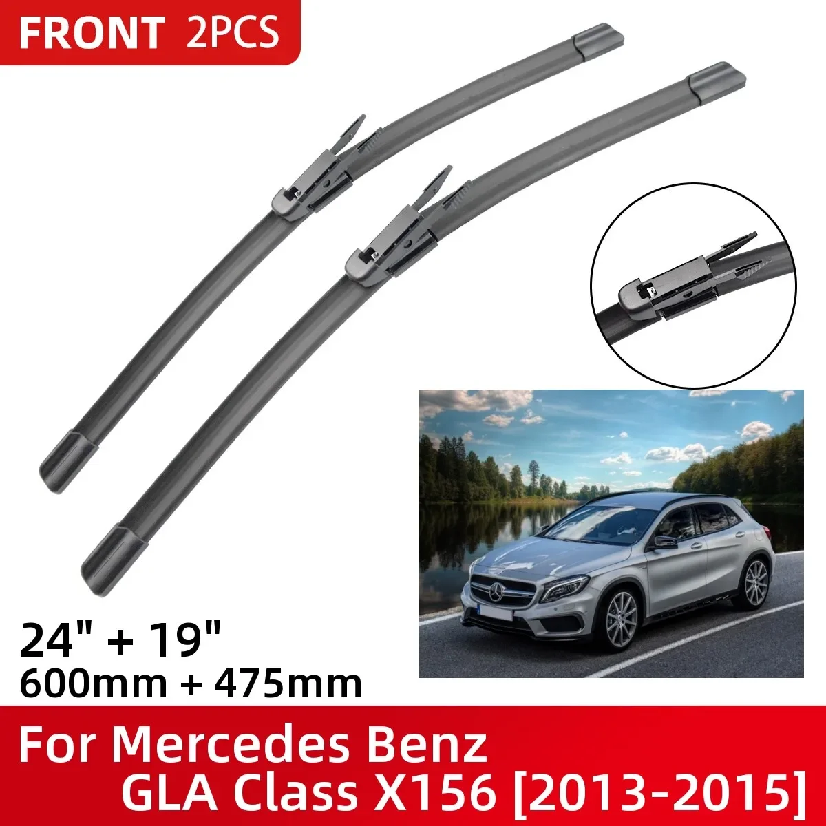 Front Wiper Blades For Mercedes Benz GLA Class X156 2013-2015 Windshield Windscreen Window 24"+19" 2013 2014 2015
Front Wiper Blades For Mercedes Benz GLA Class X156 2013-2015 Windshield Windscreen Window 24"+19" 2013 2014 2015