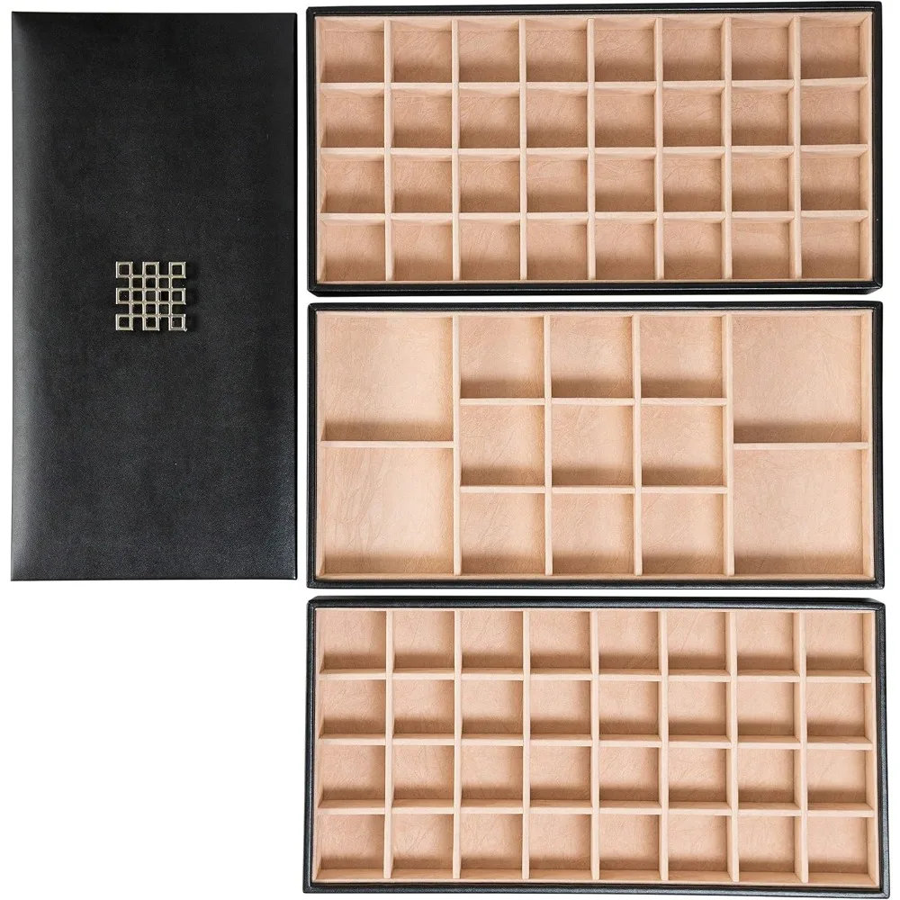 Earring Organizer Tray - 3 Large Stackable Trays with Lid -77 Slot Classic Jewelry Storage Display Case for Drawer
Earring Organizer Tray - 3 Large Stackable Trays with Lid -77 Slot Classic Jewelry Storage Display Case for Drawer