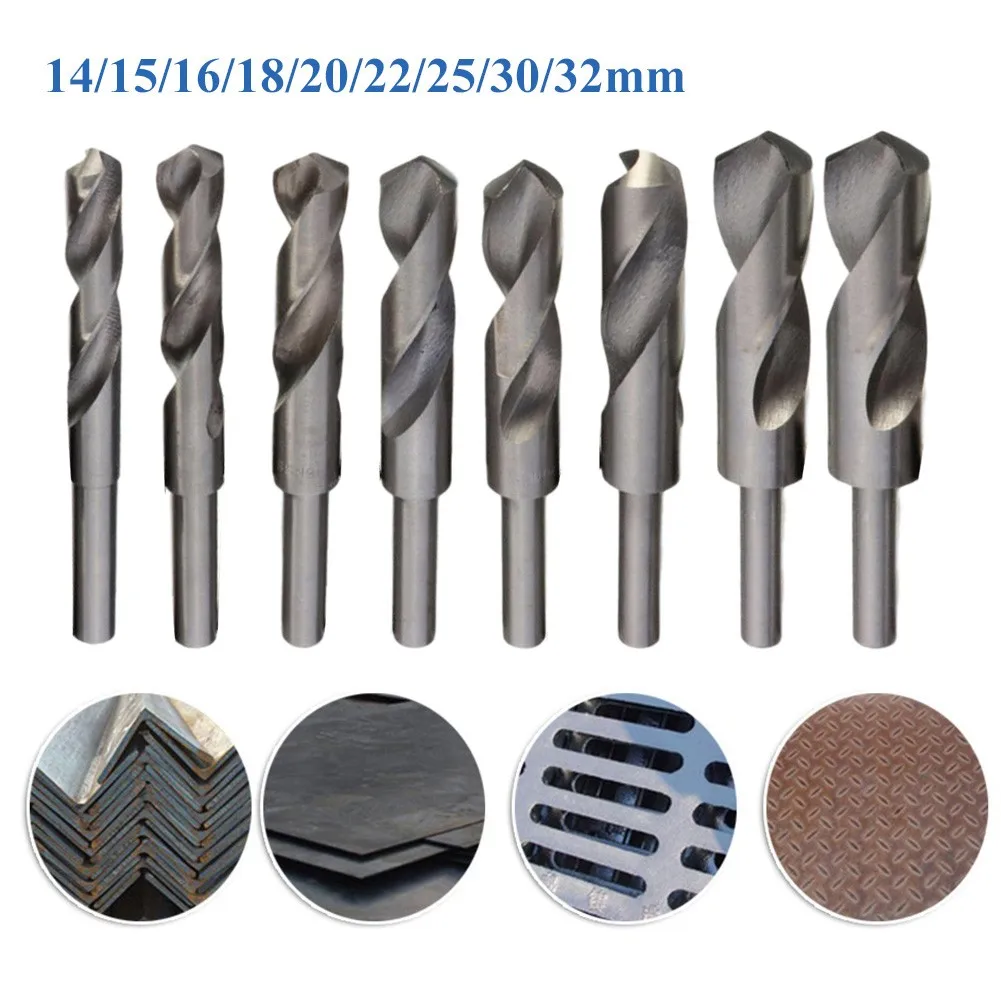 HSS Reduced Shank Drill Bit 14-32mm Diameter Round Shank High Speed Steel Hardness Drills Through Plastic, Wood, Metal
HSS Reduced Shank Drill Bit 14-32mm Diameter Round Shank High Speed Steel Hardness Drills Through Plastic, Wood, Metal