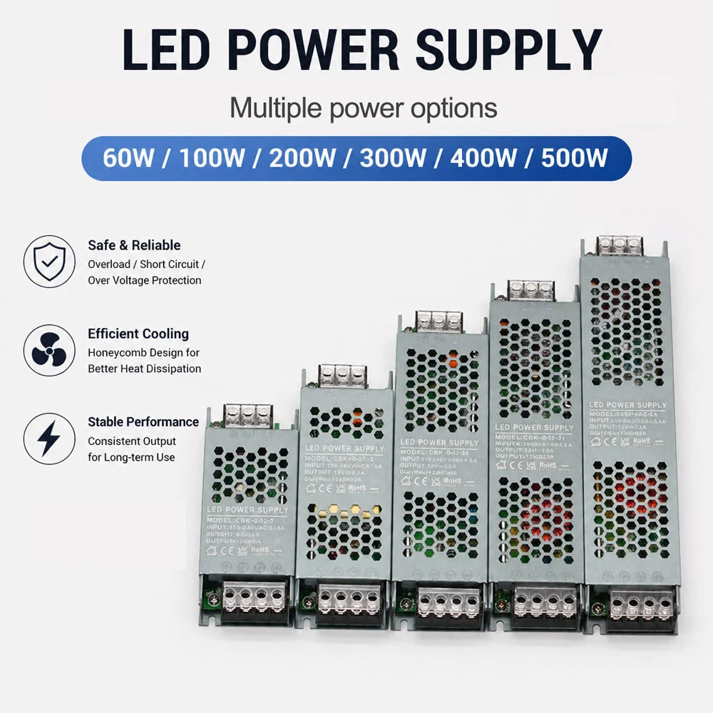 60W 100W 200W 300W 400W lighting transformer AC180-240V to 12V 24V ultra-thin silent power adapter
60W 100W 200W 300W 400W lighting transformer AC180-240V to 12V 24V ultra-thin silent power adapter