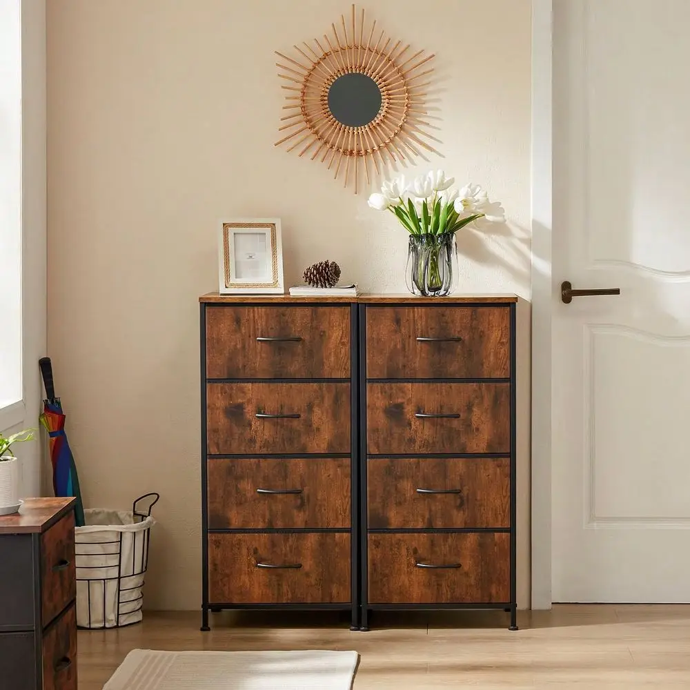 4 Drawer Dresser End Table Bedside Furniture With Wooden Top Steel Frame Fabric Bins For Bedroom, Closet, Entryway, Dorm, Livin
4 Drawer Dresser End Table Bedside Furniture With Wooden Top Steel Frame Fabric Bins For Bedroom, Closet, Entryway, Dorm, Livin