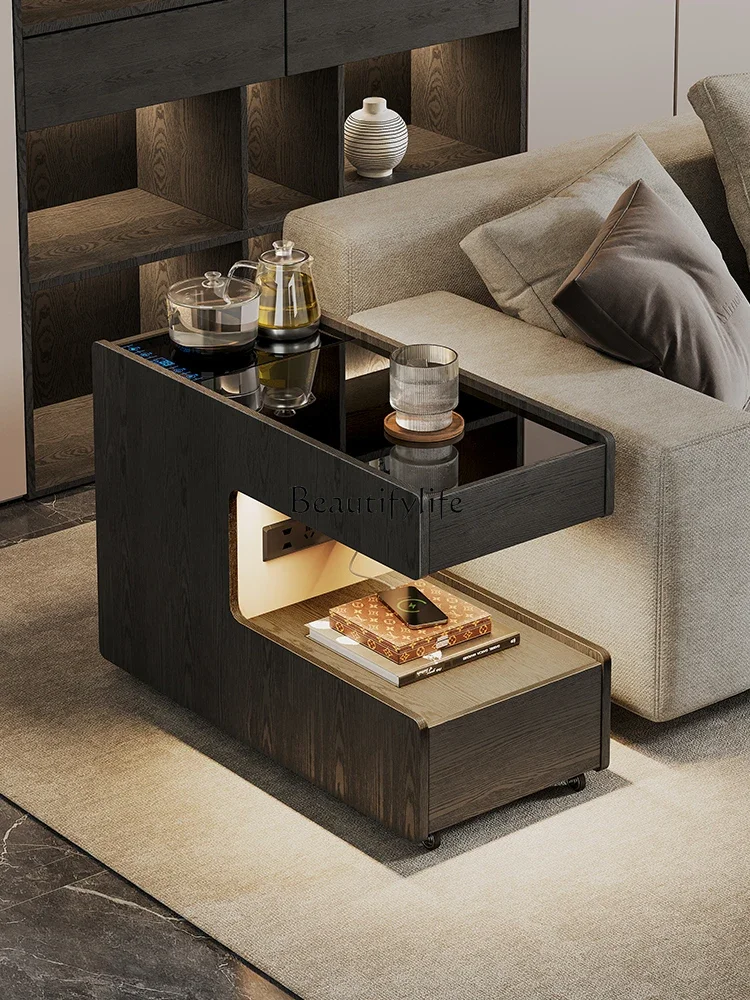 FG10*Italian sofa side several body with socket living room movable tea table black side cabinet 
FG10*Italian sofa side several body with socket living room movable tea table black side cabinet