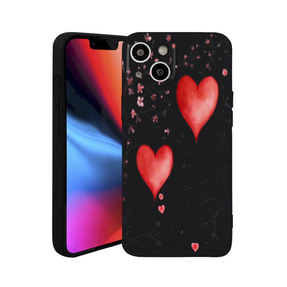 Romantic Love Heart Design Phone Case With Watercolor Hearts And Floral Pattern On Black Background Made Of Durable Matte Tpu Material For Women And Couples Perfect For Valentine's Day Gift One Piece
Romantic Love Heart Design Phone Case With Watercolor Hearts And Floral Pattern On Black Background Made Of Durable Matte Tpu Material For Women And Couples Perfect For Valentine's Day Gift One Piece