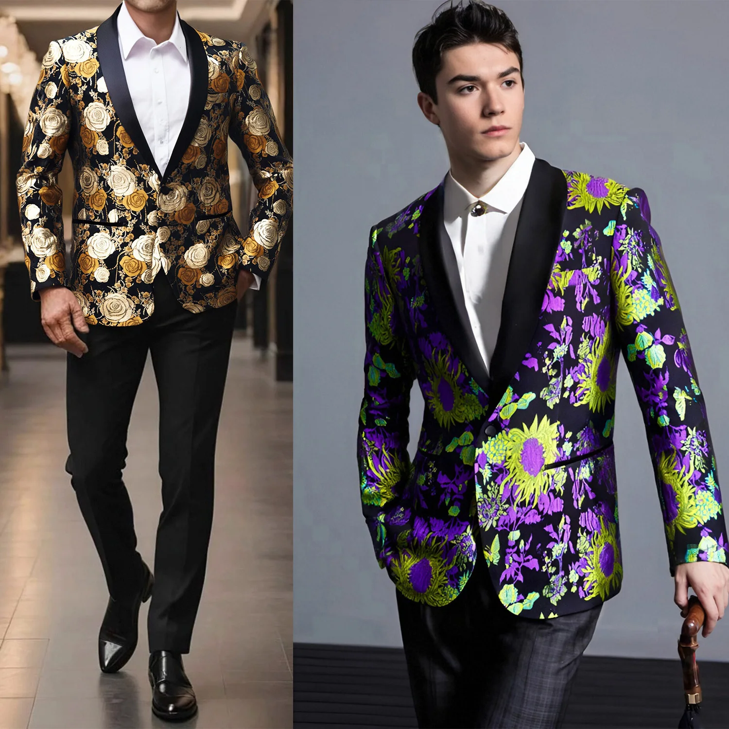 Men Vintage Floral Jacquard Blazer Slim Formal Suit Jacket Business Wedding Party Outer Coat
Men Vintage Floral Jacquard Blazer Slim Formal Suit Jacket Business Wedding Party Outer Coat