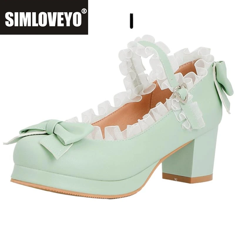 SIMLOVEYO Janes Pumps Cute Lace Pearl Bowtie Princess Lolita 6CM High Heel Ankle Buckle Strap Cosplay Big size 32-48
SIMLOVEYO Janes Pumps Cute Lace Pearl Bowtie Princess Lolita 6CM High Heel Ankle Buckle Strap Cosplay Big size 32-48