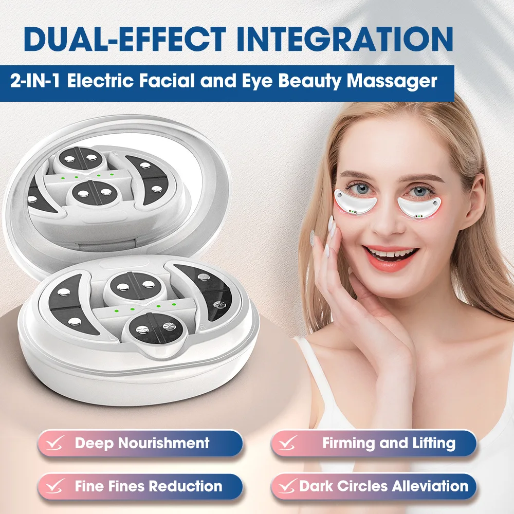 2-in-1 Eye Facial Massager Electric Red Light Micro-current To Relieve Fatigue, Facial Beauty Instrument
2-in-1 Eye Facial Massager Electric Red Light Micro-current To Relieve Fatigue, Facial Beauty Instrument