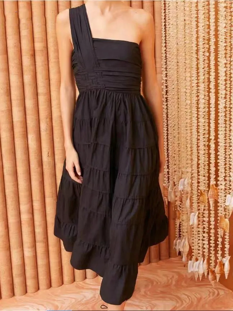 2 Colors Women 100% Cotton Sling Dress High Waist Fashion Pleated A-Line Summer New 2024 Ladies Temperament Robe with Party
2 Colors Women 100% Cotton Sling Dress High Waist Fashion Pleated A-Line Summer New 2024 Ladies Temperament Robe with Party