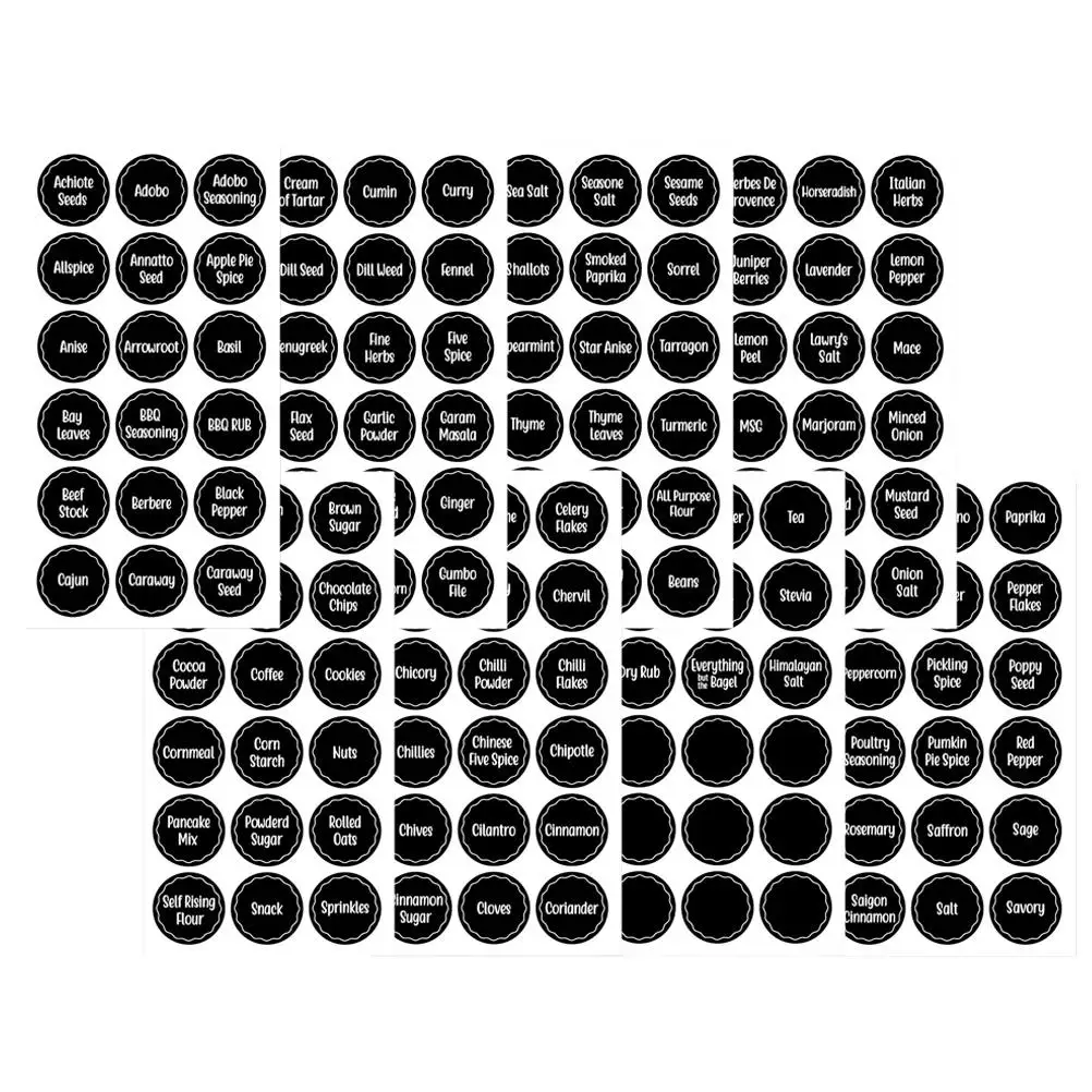 144 Pcs Spice Label Ingredients Jar Stickers Labels for Bottles Round Jars Blackboard
144 Pcs Spice Label Ingredients Jar Stickers Labels for Bottles Round Jars Blackboard