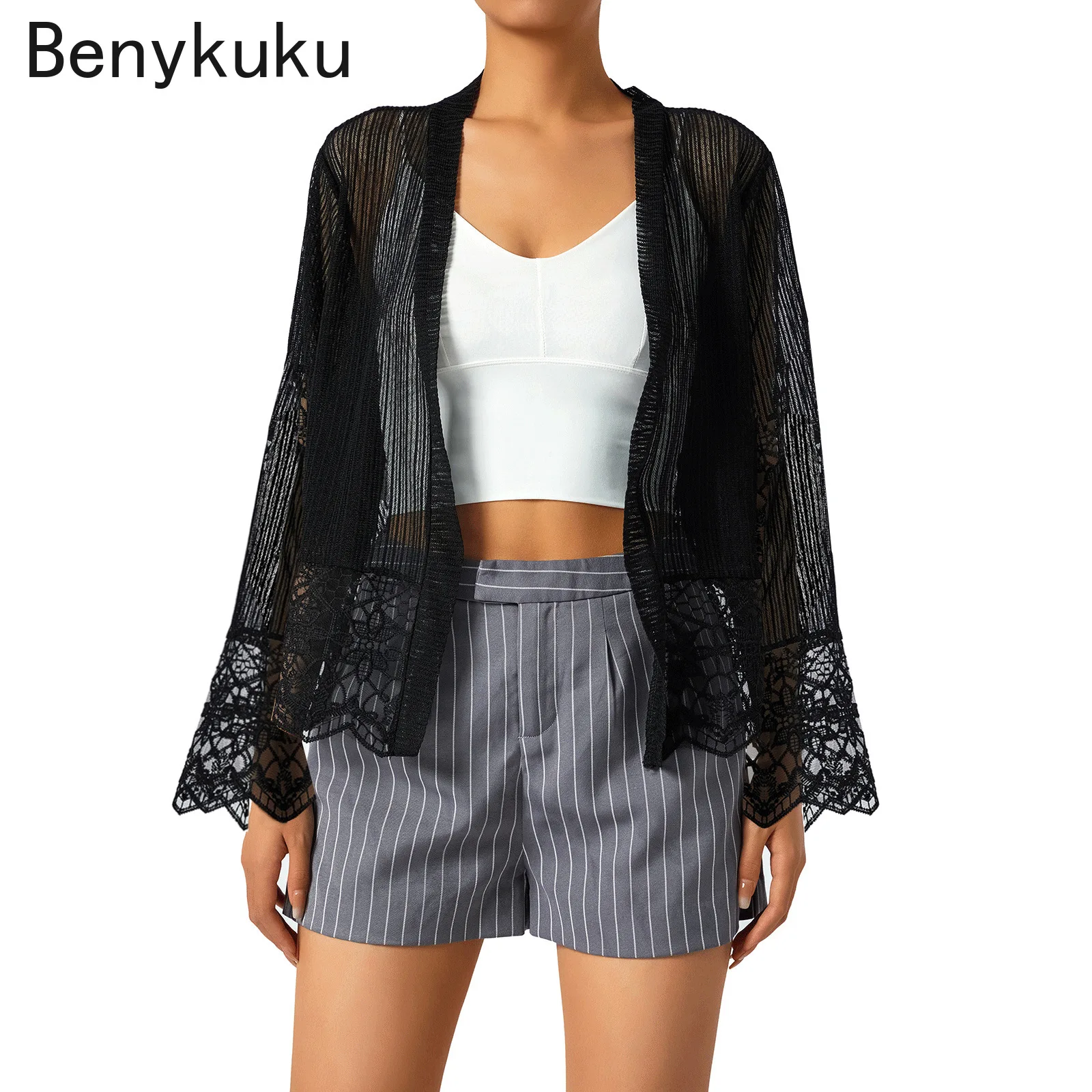 Fashion Mesh Cardigan Coat Solid Color Half Sleeve Short Jacket Tops Women Bolero Top Shirt Casual Outwear Clothes Open Stitch
Fashion Mesh Cardigan Coat Solid Color Half Sleeve Short Jacket Tops Women Bolero Top Shirt Casual Outwear Clothes Open Stitch