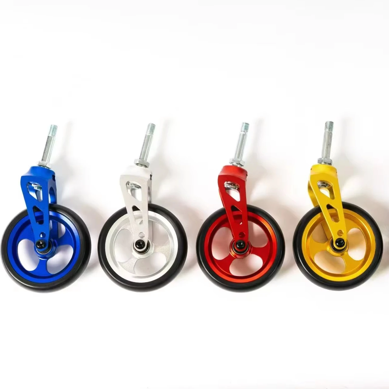 Aluminum Alloy Wheelchair Wheels Front Fork Universal Front Caster with 3",4",5"x1.4"Softroll Style Rubber Tires High Speed
Aluminum Alloy Wheelchair Wheels Front Fork Universal Front Caster with 3",4",5"x1.4"Softroll Style Rubber Tires High Speed