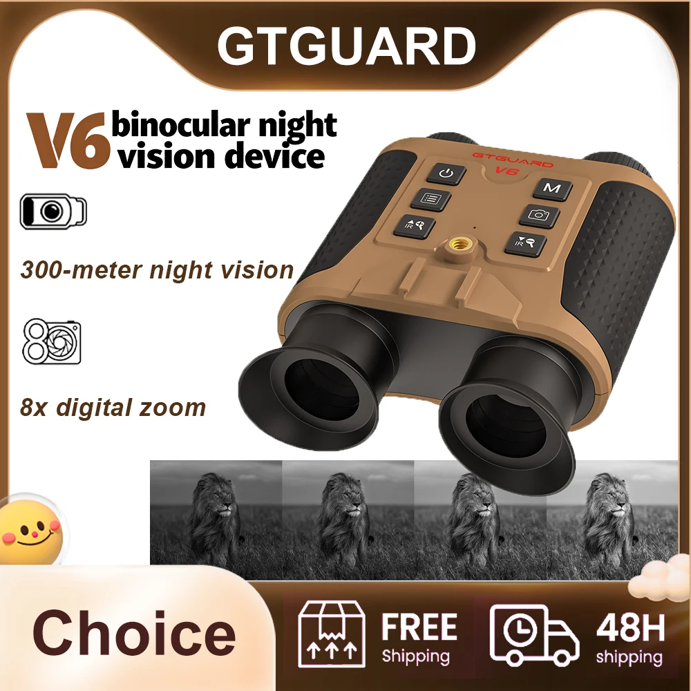 GTGUARD V6 Binoculars Night Vision 1080P FHD Video & Photo support 8X Digital Zoom 4K Photo Resolution for outdoor exploration
GTGUARD V6 Binoculars Night Vision 1080P FHD Video & Photo support 8X Digital Zoom 4K Photo Resolution for outdoor exploration