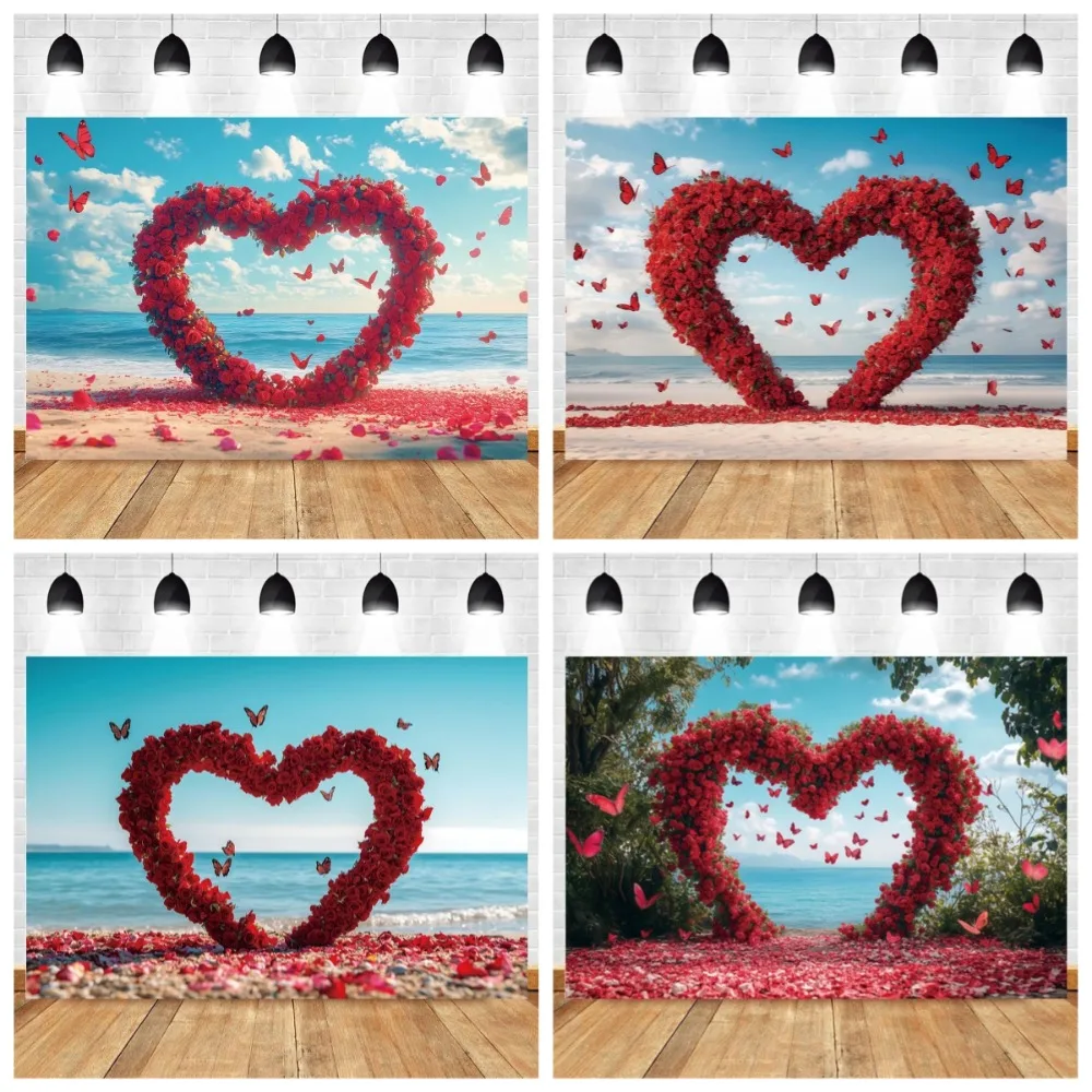 Valentine's Day Love Heart shaped Arch Banner Photography Backdrop, Butterfly Beach Couple Portrait Wedding Photography Backdrop
Valentine's Day Love Heart shaped Arch Banner Photography Backdrop, Butterfly Beach Couple Portrait Wedding Photography Backdrop