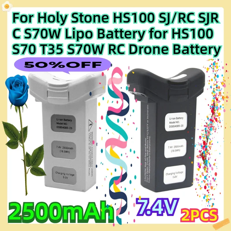 For Holy Stone HS100 SJ/RC SJRC S70W 7.4V 2500mAh Lipo Battery for HS100 S70 T35 S70W RC Drone Battery 2pcs
For Holy Stone HS100 SJ/RC SJRC S70W 7.4V 2500mAh Lipo Battery for HS100 S70 T35 S70W RC Drone Battery 2pcs