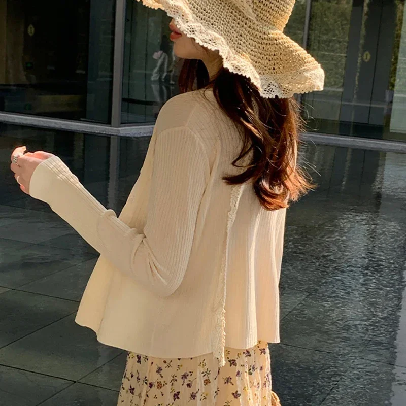 2025 Long Sleeve Cropped Cardigans Women Thin Knitted Outerwear Solid Spring Summer Sweaters O Neck Korean Fashion Clothing
2025 Long Sleeve Cropped Cardigans Women Thin Knitted Outerwear Solid Spring Summer Sweaters O Neck Korean Fashion Clothing