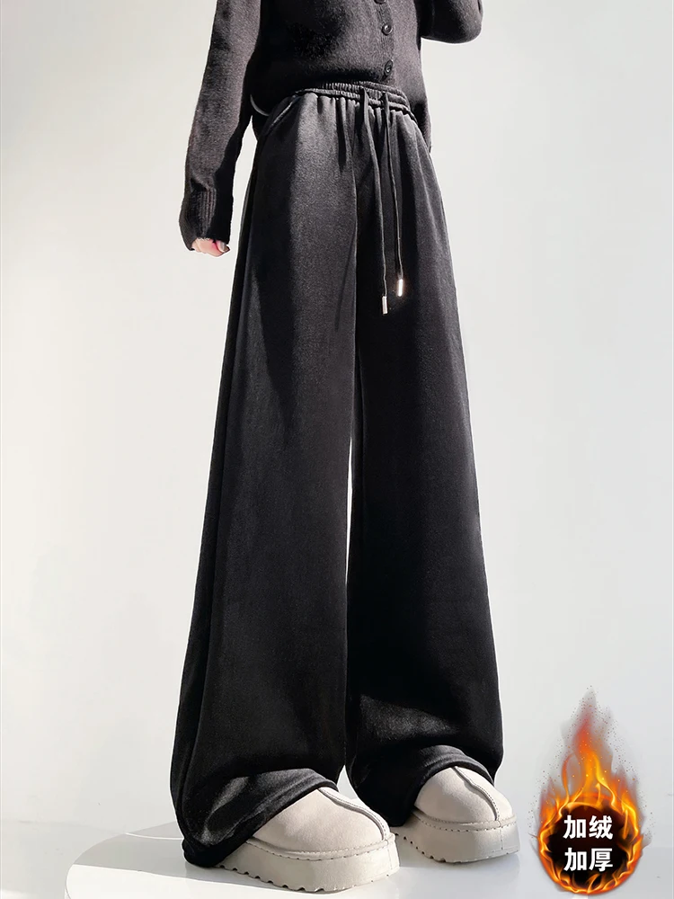 Autumn and Winter New Soft Glutinous and Velvet Thick Pants Women 20025 New Solid Thick Fluffy Velvet Wide Leg Pants
Autumn and Winter New Soft Glutinous and Velvet Thick Pants Women 20025 New Solid Thick Fluffy Velvet Wide Leg Pants