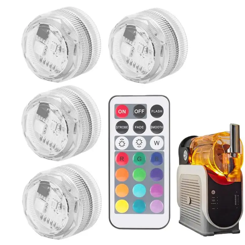 4pcs LED Capsule Lights for Ninja Slushi FS301/FS300 13 Colors & 4 Modes Wireless Remote Control Reusable Submersible Light
4pcs LED Capsule Lights for Ninja Slushi FS301/FS300 13 Colors & 4 Modes Wireless Remote Control Reusable Submersible Light