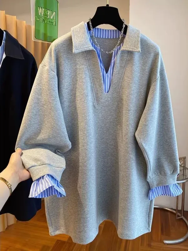 Женская толстовка больших размеров M300 в корейском стиле, имитация двухслойности, с капюшоном, весна-осень, верхняя одежда
Женская толстовка больших размеров M300 в корейском стиле, имитация двухслойности, с капюшоном, весна-осень, верхняя одежда