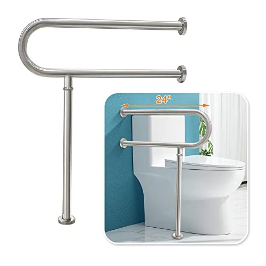 Floor Mounted Toilet Grab Bars for Seniors Stainless Steel Bathroom Safety Rails in Silver for Shower and Toilet Use Anti-Slip
Floor Mounted Toilet Grab Bars for Seniors Stainless Steel Bathroom Safety Rails in Silver for Shower and Toilet Use Anti-Slip