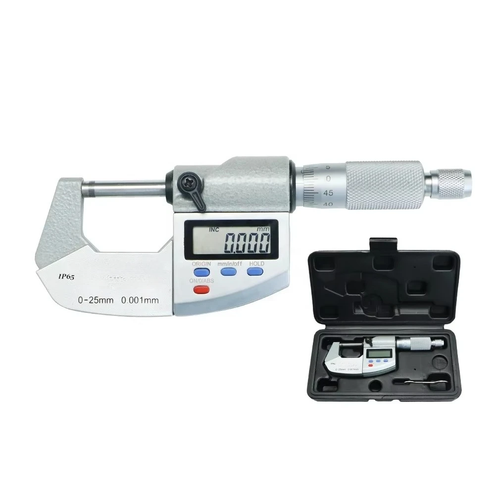 IP65 0.001 mm 0-25mm Micron Digital Micrometer Electronic Micrometer Digital Outside Micrometer
IP65 0.001 mm 0-25mm Micron Digital Micrometer Electronic Micrometer Digital Outside Micrometer