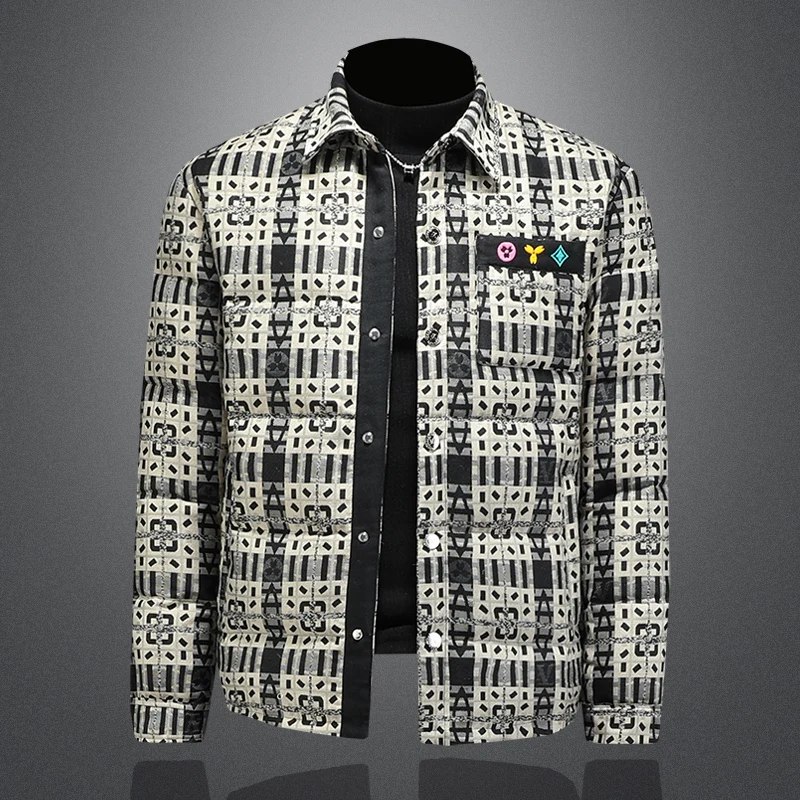 Мужская приталенная повседневная куртка с вышивкой, на одной пуговице, в деловом городском стиле, теплая, из полиэфирного волокна, с наполнителем из белого пуха
Мужская приталенная повседневная куртка с вышивкой, на одной пуговице, в деловом городском стиле, теплая, из полиэфирного волокна, с наполнителем из белого пуха