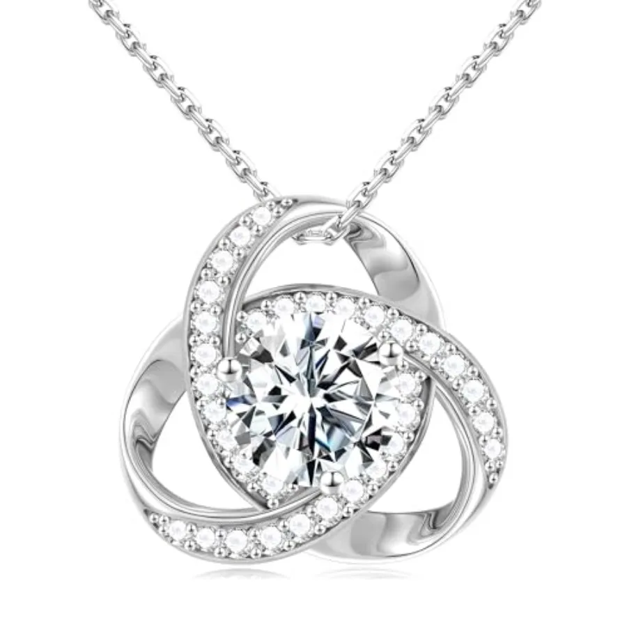 MOOSEA 1-3 ct Love Knot Moissanite Necklace, Lab Created Moissanite 925 Sterling Silver Pendant Necklace Anniversary Birthday G
MOOSEA 1-3 ct Love Knot Moissanite Necklace, Lab Created Moissanite 925 Sterling Silver Pendant Necklace Anniversary Birthday G