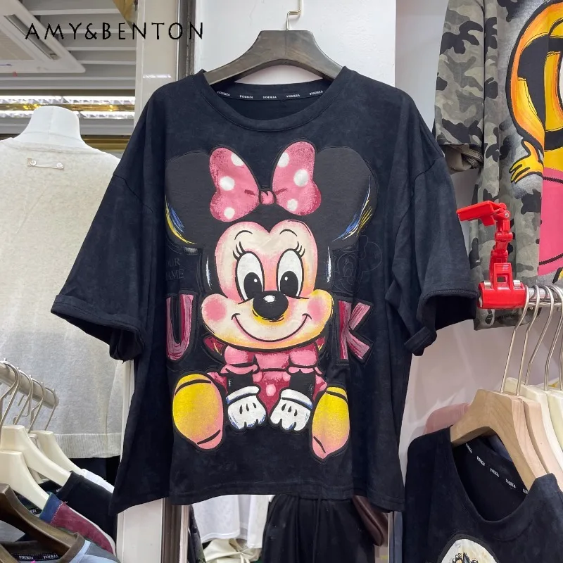 2025 Summer New Popular Y2k Tees Heavy Industry Cartoon Short-sleeved T-shirt Women's Loose Casual Versatile Top O-neck Pullover
2025 Summer New Popular Y2k Tees Heavy Industry Cartoon Short-sleeved T-shirt Women's Loose Casual Versatile Top O-neck Pullover