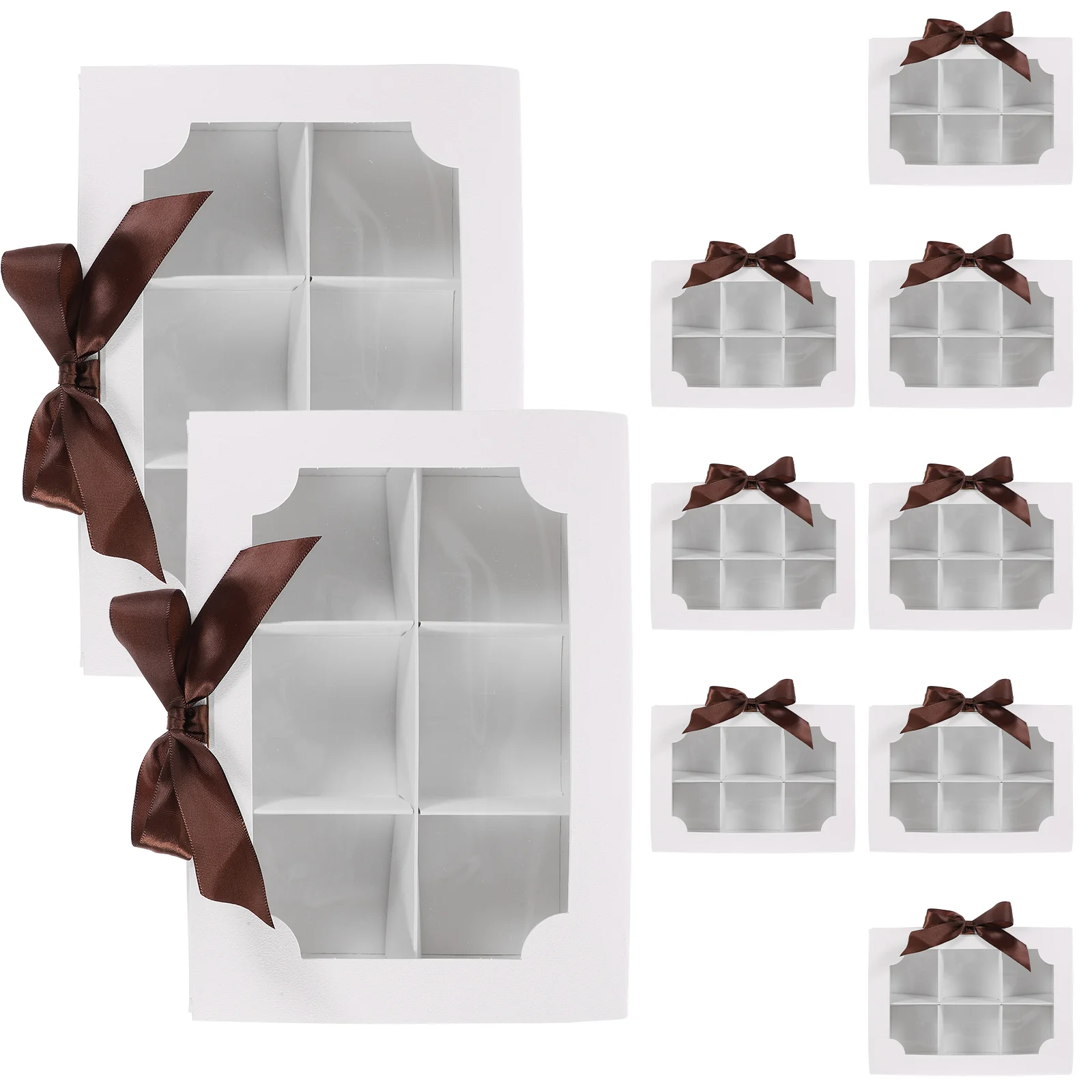 10Pcs Mini Bun Mousse Cake Packaging Box Clear Window Small Bakery Boxes 6Grid White Safe Material Easy Assembly Dessert
10Pcs Mini Bun Mousse Cake Packaging Box Clear Window Small Bakery Boxes 6Grid White Safe Material Easy Assembly Dessert