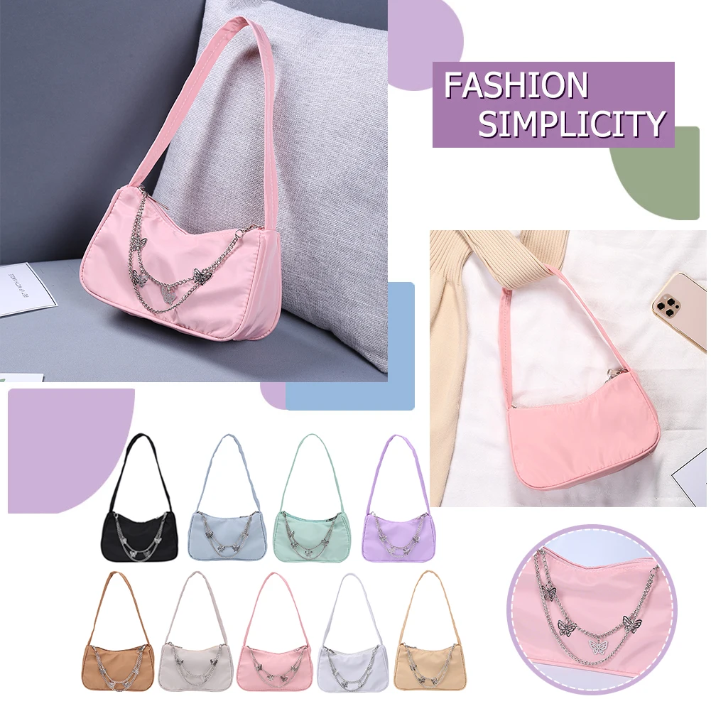 Fashion Women Butterfly Chain Shoulder Bags Pure Color Casual All-match Underarm Bags Elegant Ladies Small Hobos Handbags Purses
Fashion Women Butterfly Chain Shoulder Bags Pure Color Casual All-match Underarm Bags Elegant Ladies Small Hobos Handbags Purses