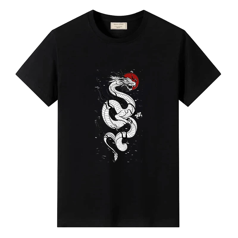 Summer Men's Casual Short Sleeve T-shirt Chinese Dragon Print Man Design Tees Vintage Trendy High Quality Cotton Tops for Male
Summer Men's Casual Short Sleeve T-shirt Chinese Dragon Print Man Design Tees Vintage Trendy High Quality Cotton Tops for Male