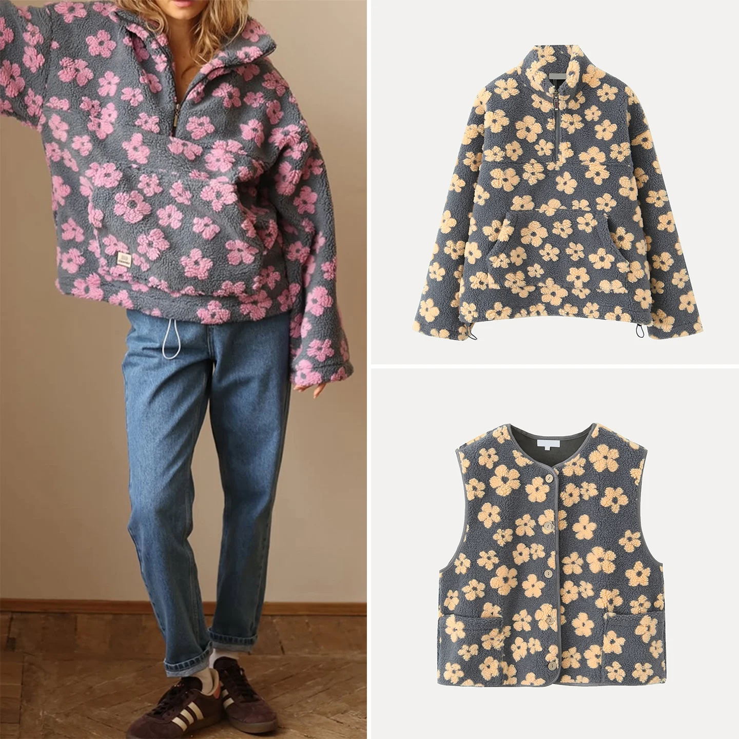 Модный жилет-худи из овечьей шерсти с цветочным принтом, женский, осень 2025, новинка, европейский свободный крой, короткая куртка, подчеркивающая индивидуальность и темперамент
Модный жилет-худи из овечьей шерсти с цветочным принтом, женский, осень 2025, новинка, европейский свободный крой, короткая куртка, подчеркивающая индивидуальность и темперамент