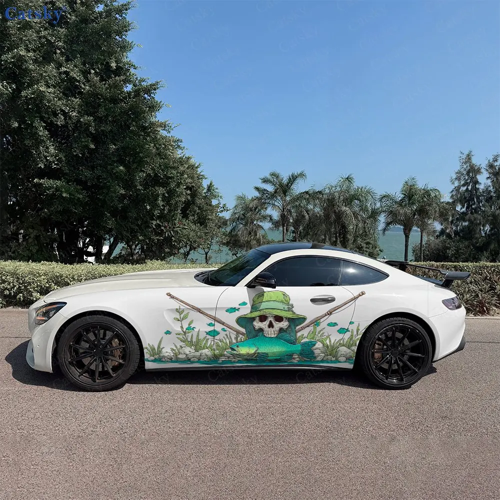 2pcs Green Hat Fisherman Skull Car Side Wraps, Self-Adhesive PVC Waterproof & Scratch-Resistant Stickers, Car Accessory Gift
2pcs Green Hat Fisherman Skull Car Side Wraps, Self-Adhesive PVC Waterproof & Scratch-Resistant Stickers, Car Accessory Gift