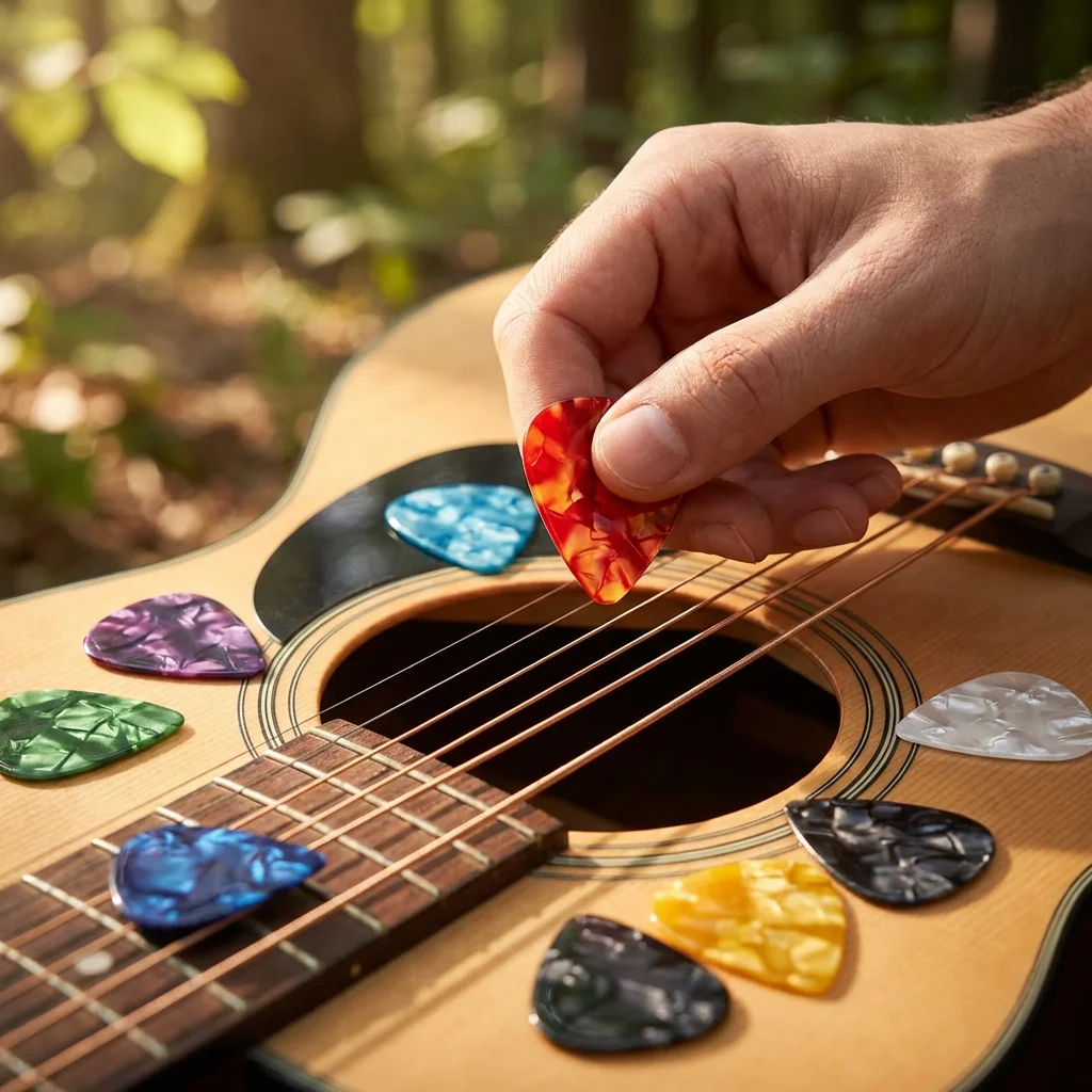 Assorted Guitar Picks Mystery Box, Random Colors & 3 Thicknesses (0.5/0.75/1mm), Unique Textured Plectrums for All Styles
Assorted Guitar Picks Mystery Box, Random Colors & 3 Thicknesses (0.5/0.75/1mm), Unique Textured Plectrums for All Styles
