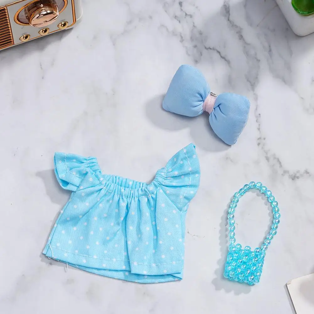 17cm Doll's Clothes For Labubu V1 V2 Mini Bow Headwear Dress Shoulder Bag Suit Plush Toy Clothes Cute Doll Outfit Clothing O3Y5 
17cm Doll's Clothes For Labubu V1 V2 Mini Bow Headwear Dress Shoulder Bag Suit Plush Toy Clothes Cute Doll Outfit Clothing O3Y5