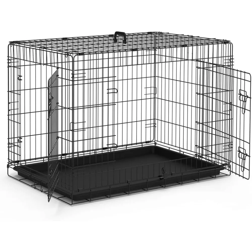 Dog Crate Portable Pet Crate Foldable Secure Puppy Cage with 2 Doors, Removable Slide Tray, Carry Handles, Large 36 Inches, Blac
Dog Crate Portable Pet Crate Foldable Secure Puppy Cage with 2 Doors, Removable Slide Tray, Carry Handles, Large 36 Inches, Blac