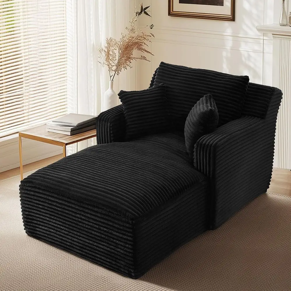 Oversized Indoor Chaise Lounge Chair, Comfortable Upholstered Sleeper Sofa Bed with 3 Pillows, Corduroy Cloud Reading Chair for
Oversized Indoor Chaise Lounge Chair, Comfortable Upholstered Sleeper Sofa Bed with 3 Pillows, Corduroy Cloud Reading Chair for