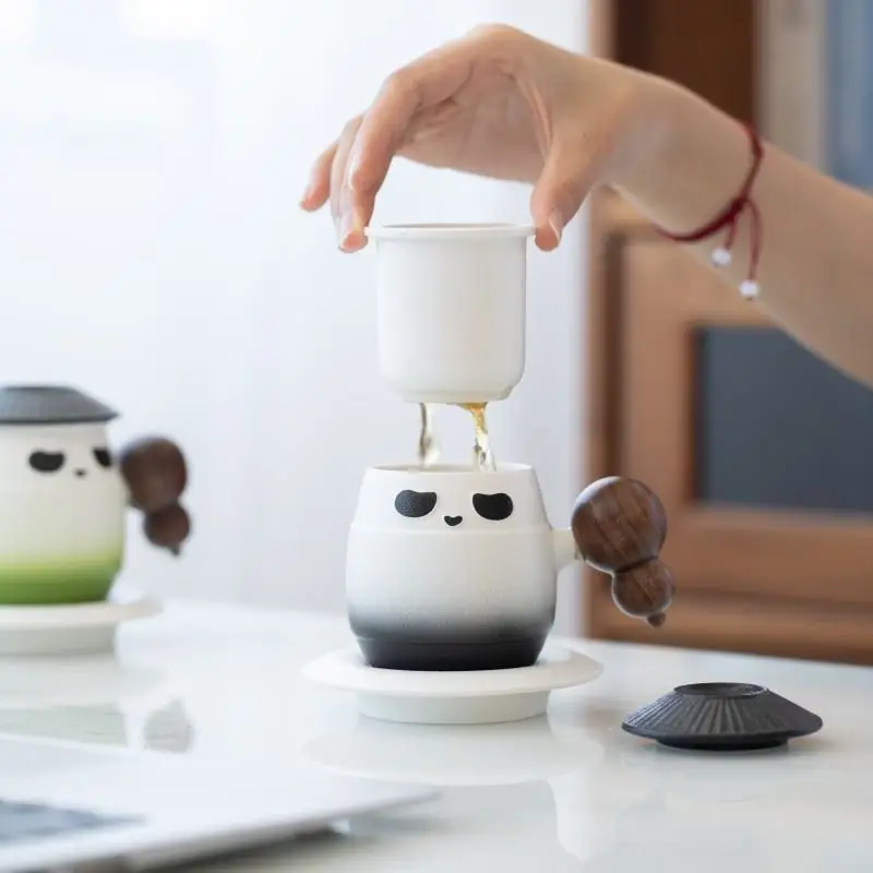 Panda Ceramic Mugs Office Tea Cups Female High Aesthetic Coffee Cups Creative Tea Water Separation Cups Chinese Style Wares
Panda Ceramic Mugs Office Tea Cups Female High Aesthetic Coffee Cups Creative Tea Water Separation Cups Chinese Style Wares