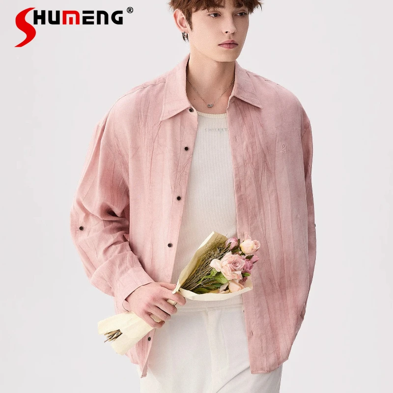 Fashion Men's 2026 New Tie-dye Solid Color Shirts Men's Comfort Single-breasted Multi-button Shirts Male Simple Long Sleeve Tops
Fashion Men's 2026 New Tie-dye Solid Color Shirts Men's Comfort Single-breasted Multi-button Shirts Male Simple Long Sleeve Tops