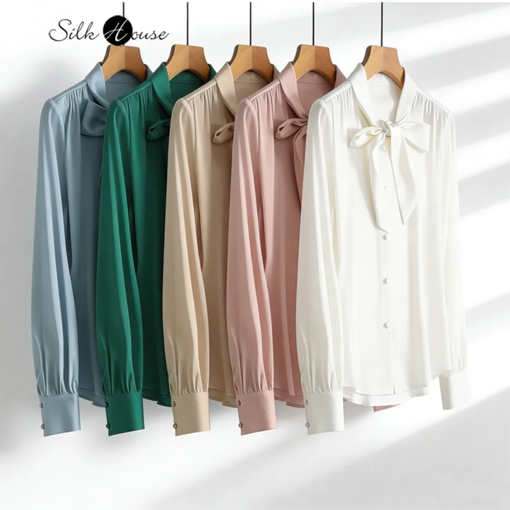 Женская модная новинка весны 2026: рубашка с длинным рукавом из 93% натурального шелка тутового шелкопряда, эластичный двойной атлас «Цяо», с лентами
Женская модная новинка весны 2026: рубашка с длинным рукавом из 93% натурального шелка тутового шелкопряда, эластичный двойной атлас «Цяо», с лентами